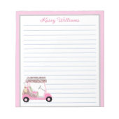 Bloc-note Glam Pink Personnalisé Golf Panier Nom Linked (Devant)