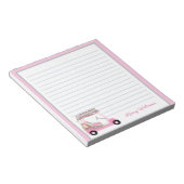 Bloc-note Glam Pink Personnalisé Golf Panier Nom Linked (Incliné)