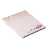 Bloc-note Glam Rose Kiss Lips Blush Parties scintillant (Incliné)