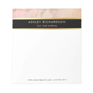 Bloc-note Glam Stylish Blush Pink, Black and Faux Gold