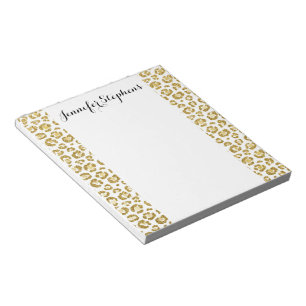 Bloc-note Glamour Faux Sparkly Gold Leopard
