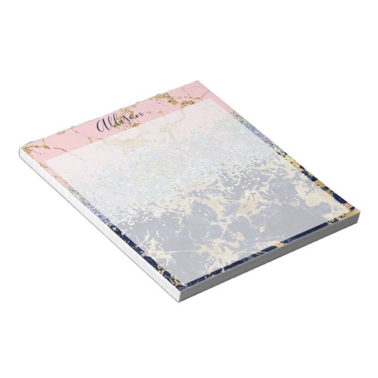 Bloc-note Glitter and marble personalized (Incliné)