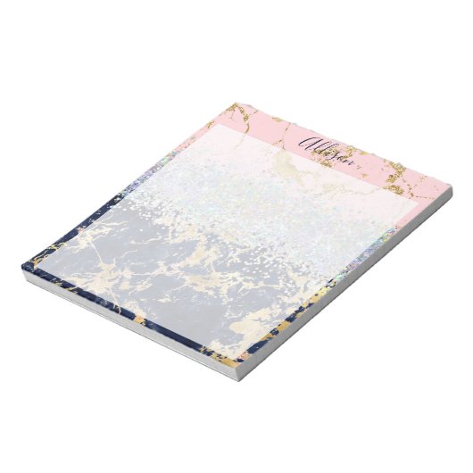 Bloc-note Glitter and marble personalized (Tourné)
