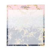 Bloc-note Glitter and marble personalized (Devant)