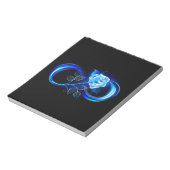 Bloc-note Glowing infinity with blue rose (Tourné)