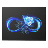 Bloc-note Glowing infinity with blue rose (Devant)