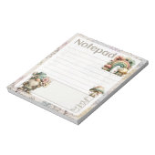 Bloc-note Gnome Pastel & Champignon – Dessin Floral de Print (Tourné)
