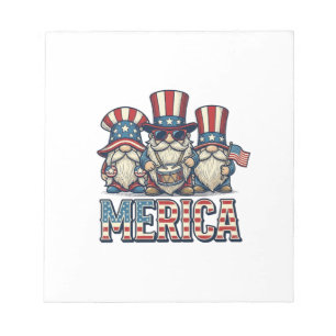 Bloc-note Gnome Patriote Merica Design Vectoriel Vintage_1