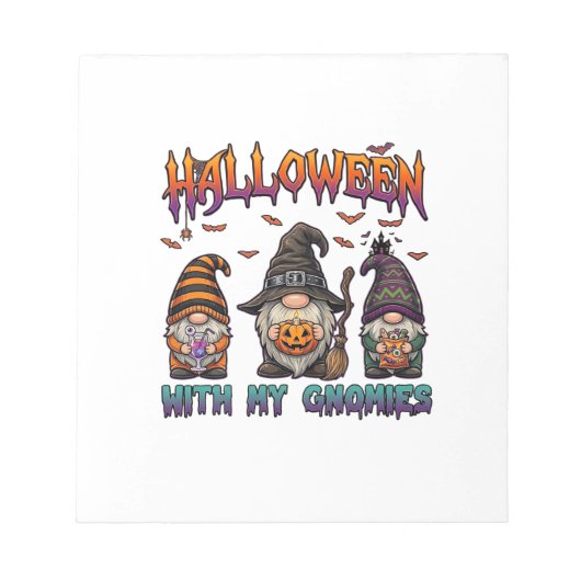 Bloc-note Gnomes d'Halloween Trois Gnomes Chapeau de Sorcièr (Devant)