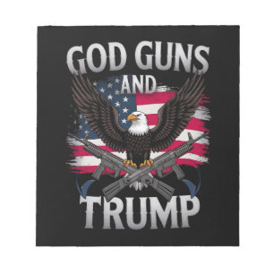 Bloc-note God Guns Et Trump Eagle Drapeau Américain Vintage