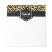 Bloc-note Gold Black Leopard Spots Monogram (Devant)