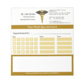 Bloc-note Gold Caduceus Black Wings Médicale (Devant)