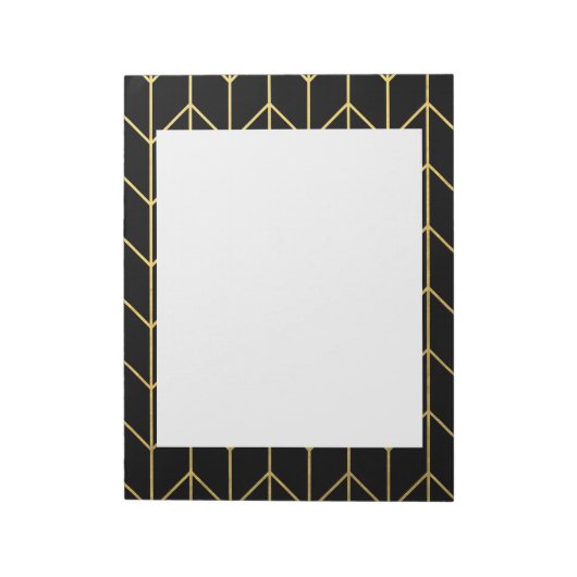 Bloc-note Gold Chevron sur Black Arrière - plan Modern Chic (Tourné)