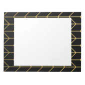 Bloc-note Gold Chevron sur Black Arrière - plan Modern Chic (Devant)