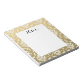 Bloc-note Gold et White Classic Damask (Incliné)
