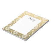 Bloc-note Gold et White Classic Damask (Tourné)