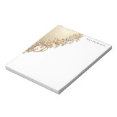 Bloc-note Gold Floral Embellishments Notepad (Tourné)