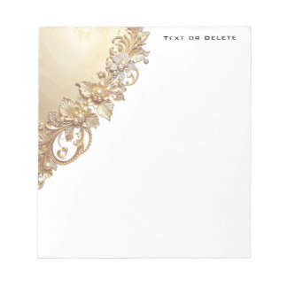 Bloc-note Gold Floral Embellishments Notepad