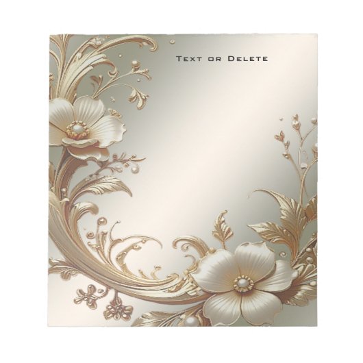 Bloc-note Gold Floral Notepad (Devant)