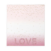 Bloc-note Gold Glitzy Sparkle Confetti Rose Parties scintill (Devant)
