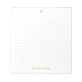 Bloc-note Gold Little Heart Handwritten Name Lined (Devant)