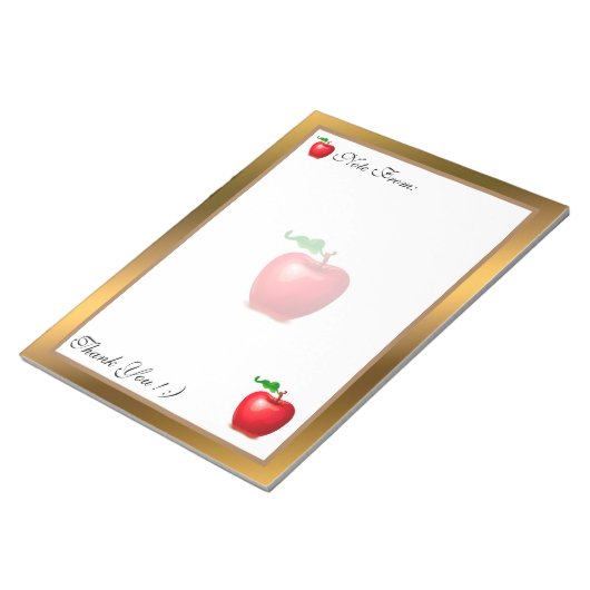 Bloc-note Gold Modern Fruit Ajouter votre texte (Incliné)