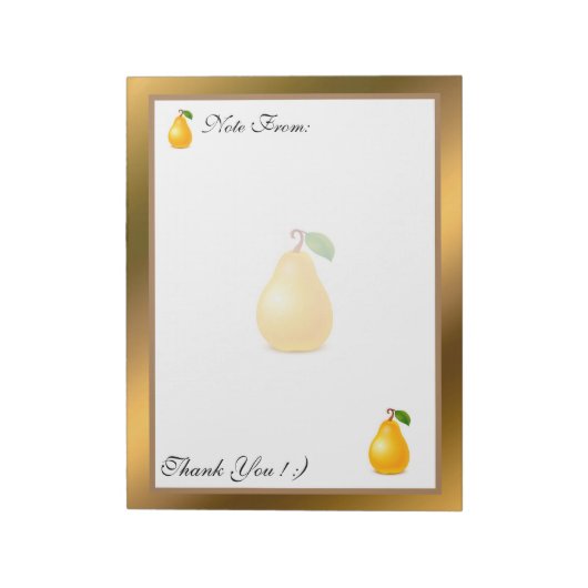 Bloc-note Gold Modern Fruit Ajouter votre texte (Tourné)