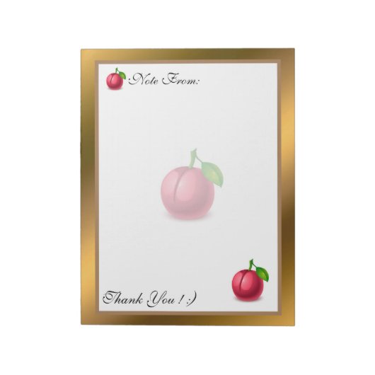 Bloc-note Gold Modern Fruit Ajouter votre texte (Tourné)