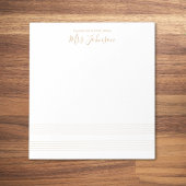 Bloc-note Gold Music Stave Enseignant Notes Script élégant