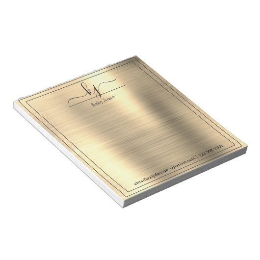 Bloc-note Gold Personalized Name | From The Desk Of Notepad (Incliné)