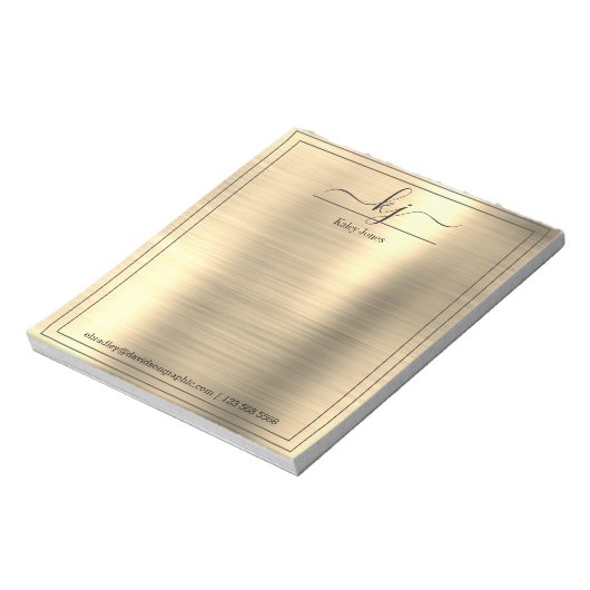 Bloc-note Gold Personalized Name | From The Desk Of Notepad (Tourné)