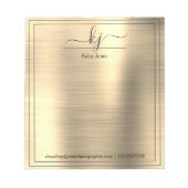 Bloc-note Gold Personalized Name | From The Desk Of Notepad (Devant)
