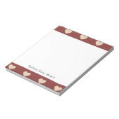 Bloc-note Gold Red Cream Glitter Hearts Valentine's Day (Tourné)