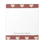 Bloc-note Gold Red Cream Glitter Hearts Valentine's Day (Devant)