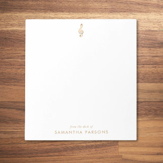 Bloc-note Gold Treble Clef Simple Élégant professeur de musi