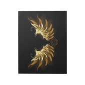 Bloc-note Golden Angel Wings on Black background (Tourné)