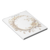 Bloc-note Golden Floral Ornate Frame Notepad (Incliné)