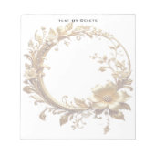 Bloc-note Golden Floral Ornate Frame Notepad (Devant)