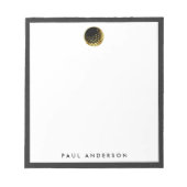 Bloc-note Golden Golf Ball Logo Elegant Golfer Monogramme (Devant)