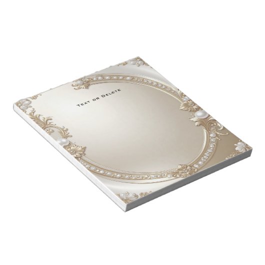 Bloc-note Golden Ornate Frame with Pearls Notepad (Incliné)