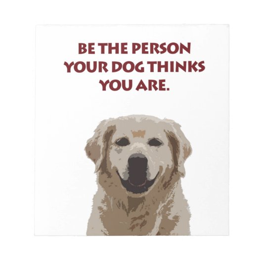 Bloc-note Golden Retriever avec une belle citation (Devant)