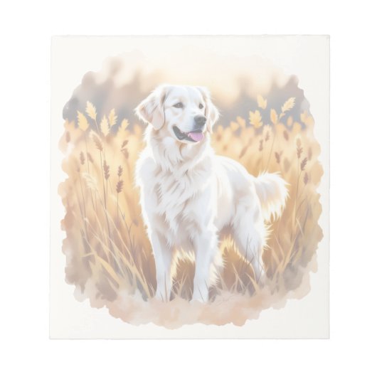 Bloc-note Golden Retriever blanc Chien (Devant)