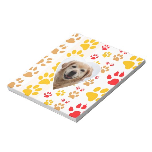 Bloc-note Golden Retriever Chien Coeurs Pâtes Imprimer (Tourné)