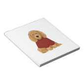 Bloc-note Golden Retriever en pull rouge (Incliné)