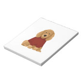 Bloc-note Golden Retriever en pull rouge (Tourné)