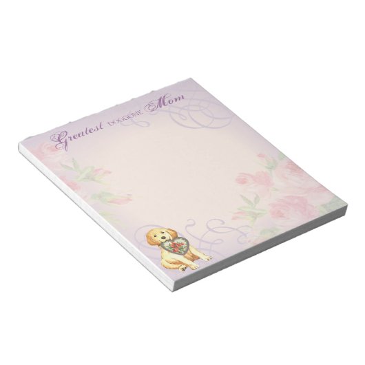 Bloc-note Golden Retriever Heart Maman (Incliné)