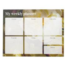 Golden Yellow Tulip Weekly Planner