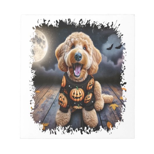 Bloc-note Goldendoodle Chien Halloween (Devant)