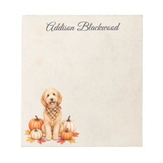 Bloc-note Goldendoodle Feuilles d'Automne Citrouilles Person
