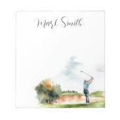 Bloc-note Golf avec des cadeaux de nom pour golfeur (Devant)